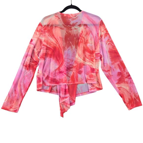 Susan Graver Cardigan Womens XL Pink Sheer Summer Vacation Beach Travel Layer - Picture 2 of 6